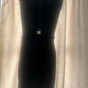 Elegant Black Dress with Gold Accent